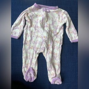 Baby girl Burt’s bees zipper sleeper with geese 0-3 months